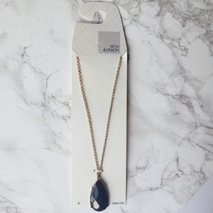 4th & Union Long Stone Teardrop Pendant Necklace
